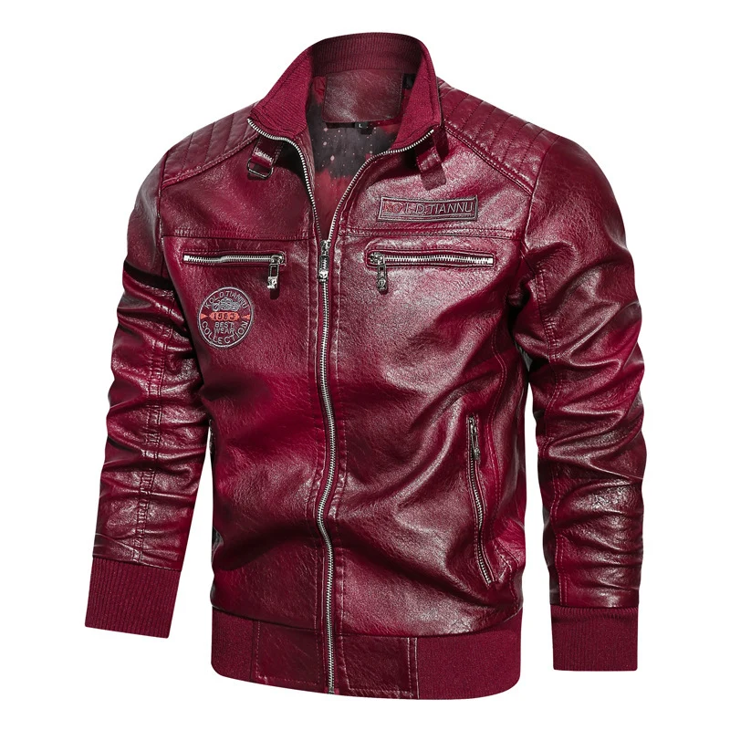 Herren Kunstleder‑Pilotenblouson im Aviator‑Look mit gesteppter Schulterpartie und Reißverschluss‑Taschen Nord Taschen