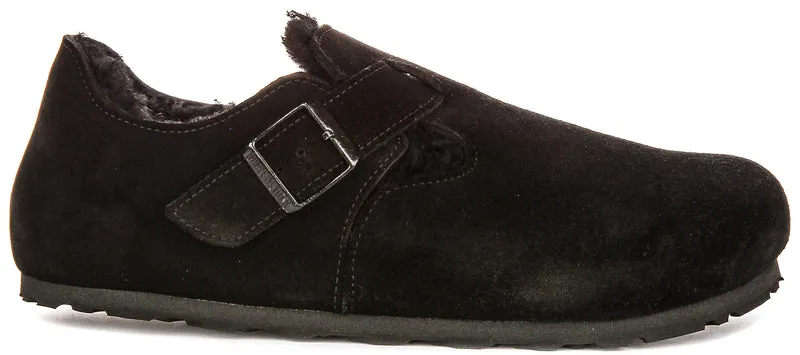 Birkenstock London Sherling In Black | Regular Fit