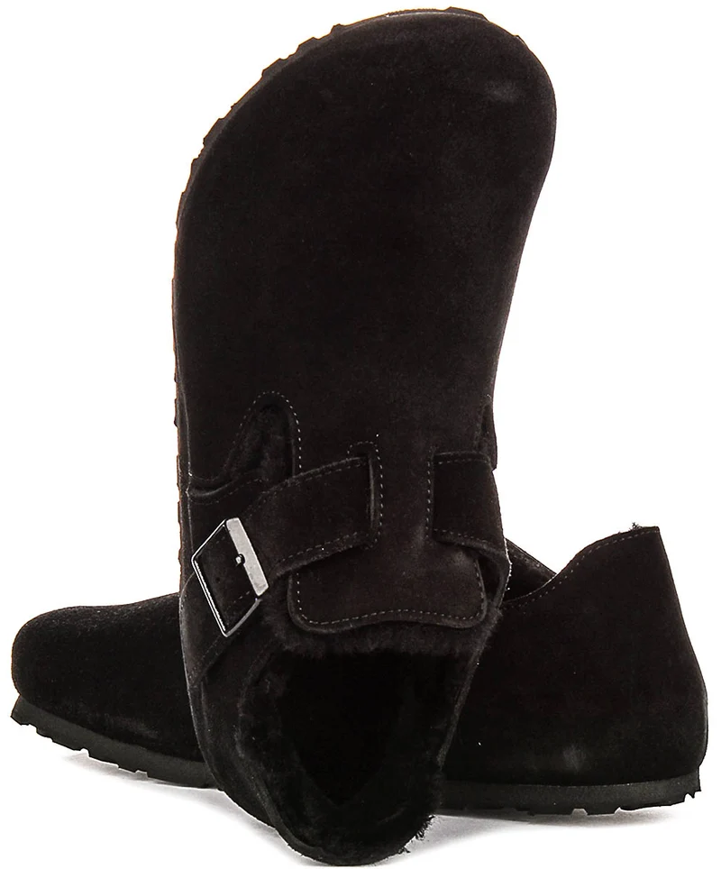 Birkenstock London Sherling In Black | Regular Fit