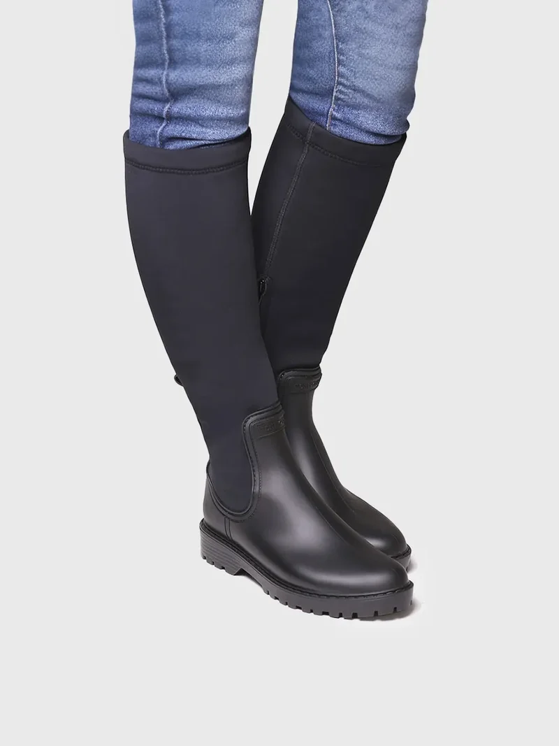 Bota alta de agua para mujer en goma y licra | CARDIFF