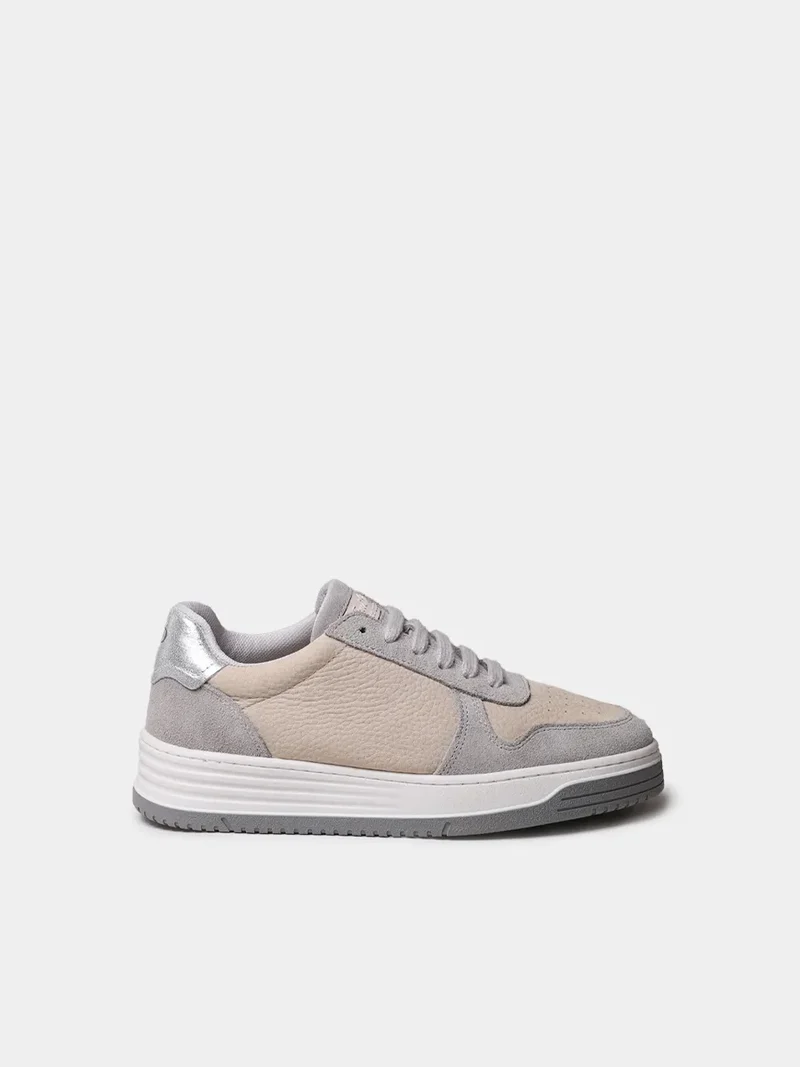 Sneakers en nobuk y serraje para mujer | AINA
