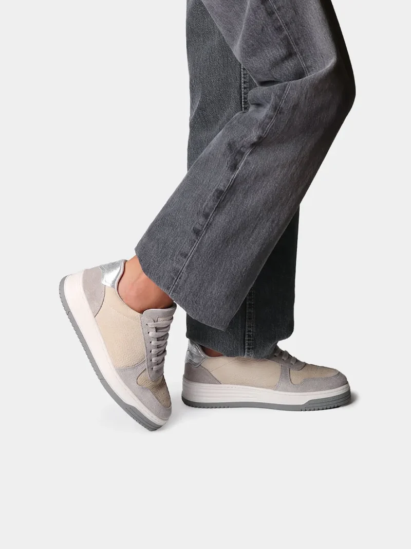 Sneakers en nobuk y serraje para mujer | AINA