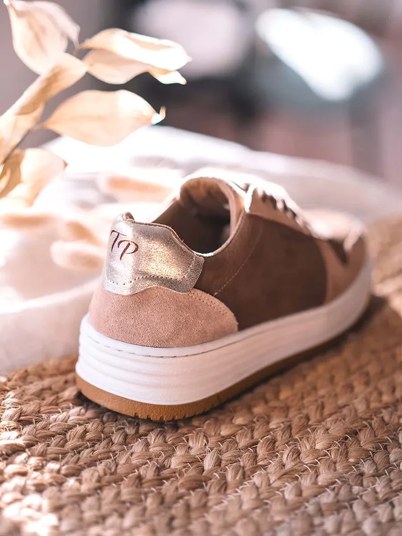 Sneakers en nobuk y serraje para mujer | AINA