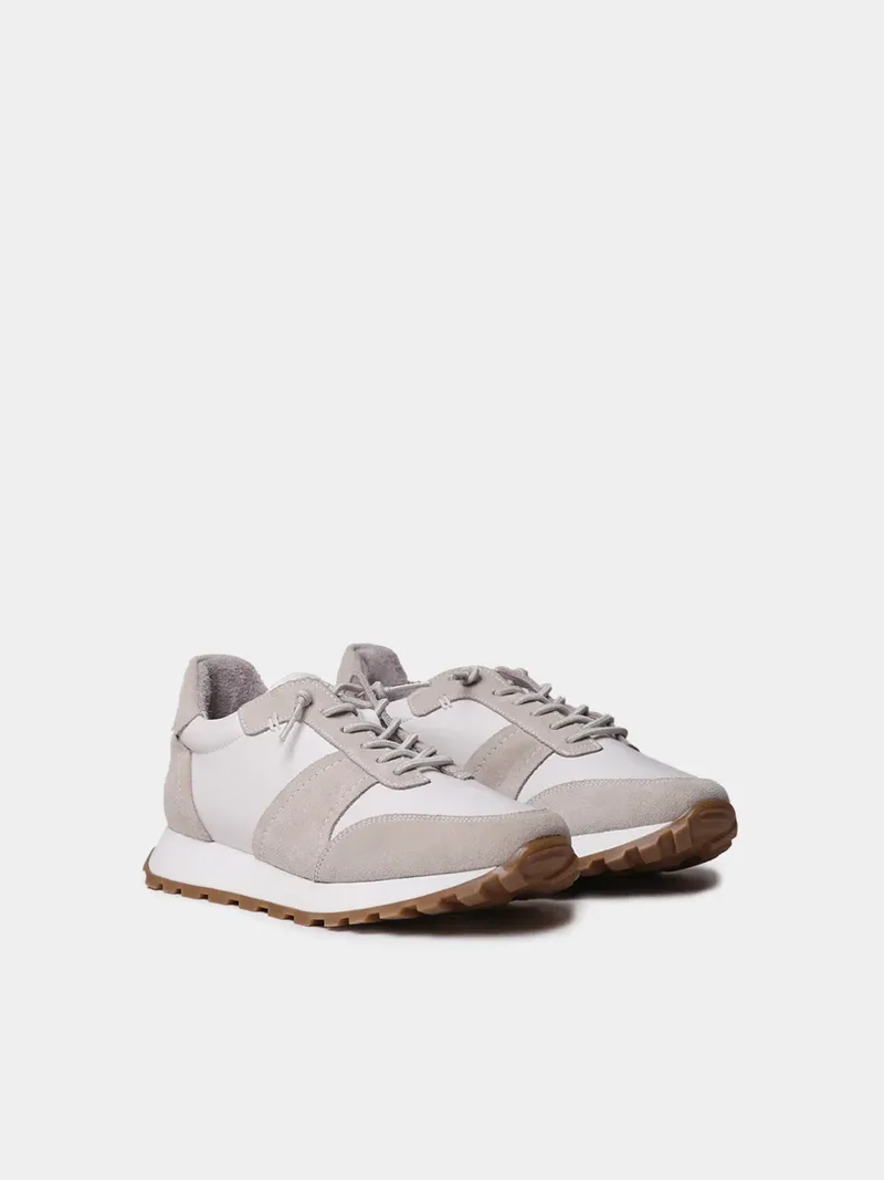 Zapatillas deportivas de piel metalizada y serraje para mujer | ALICIA