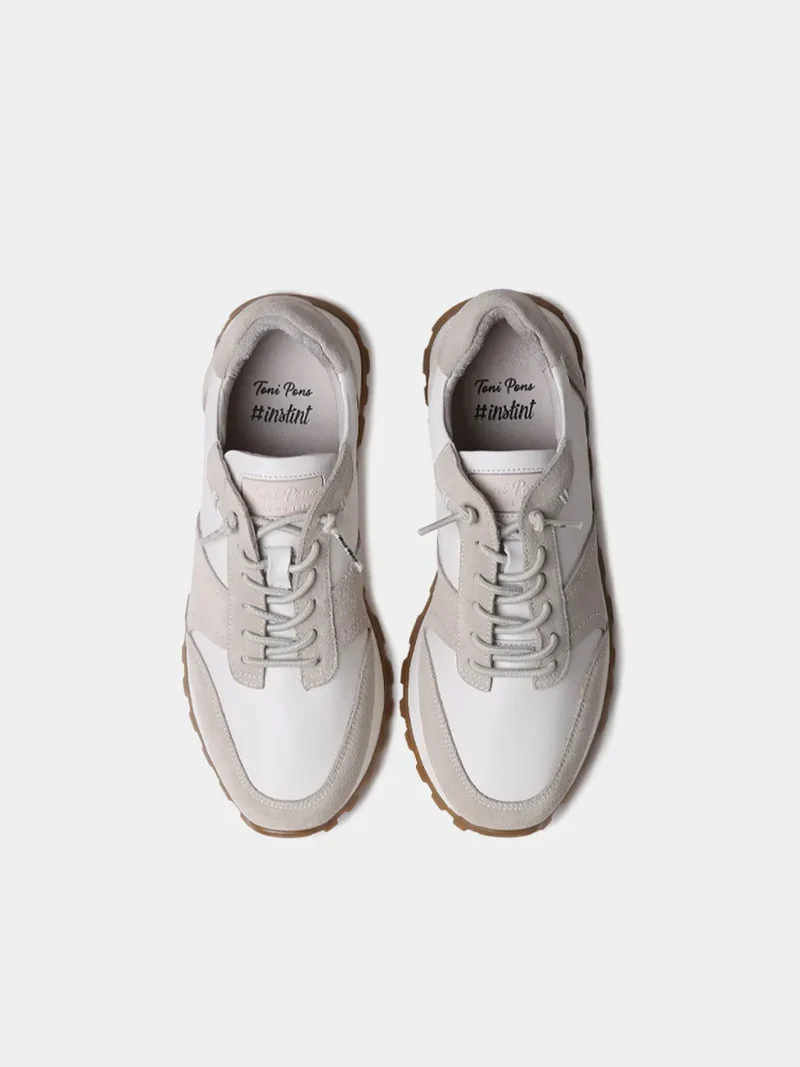 Zapatillas deportivas de piel metalizada y serraje para mujer | ALICIA
