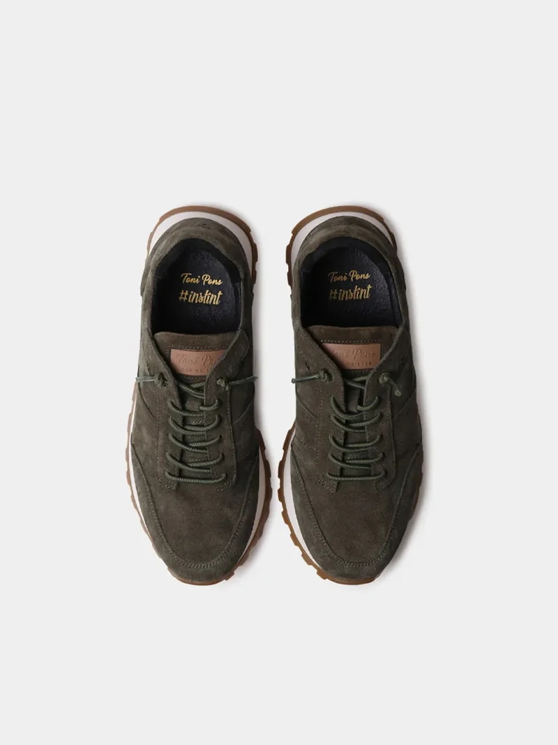 Zapatillas deportivas en serraje con cordones para mujer | ANNA