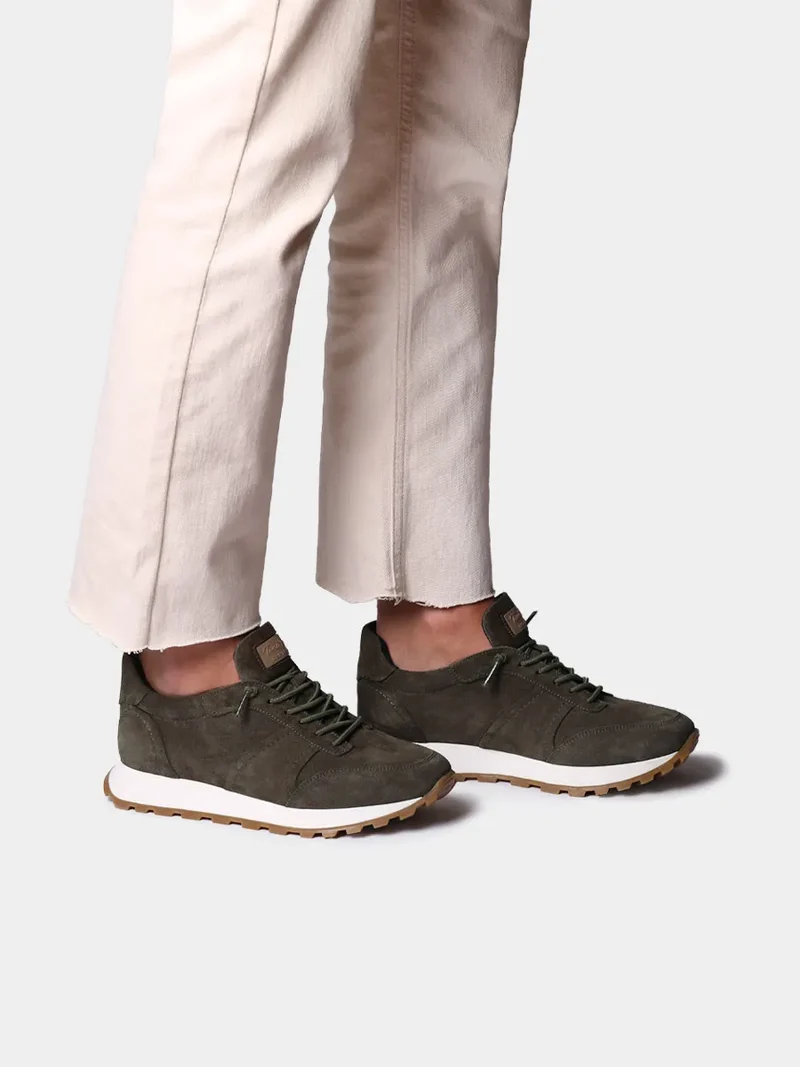 Zapatillas deportivas en serraje con cordones para mujer | ANNA