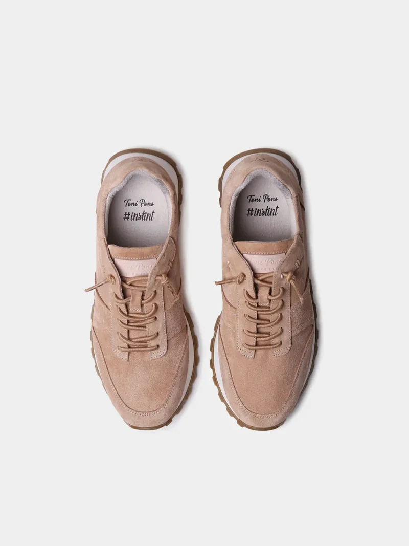 Zapatillas deportivas en serraje con cordones para mujer | ANNA