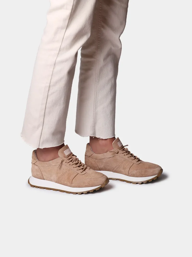 Zapatillas deportivas en serraje con cordones para mujer | ANNA