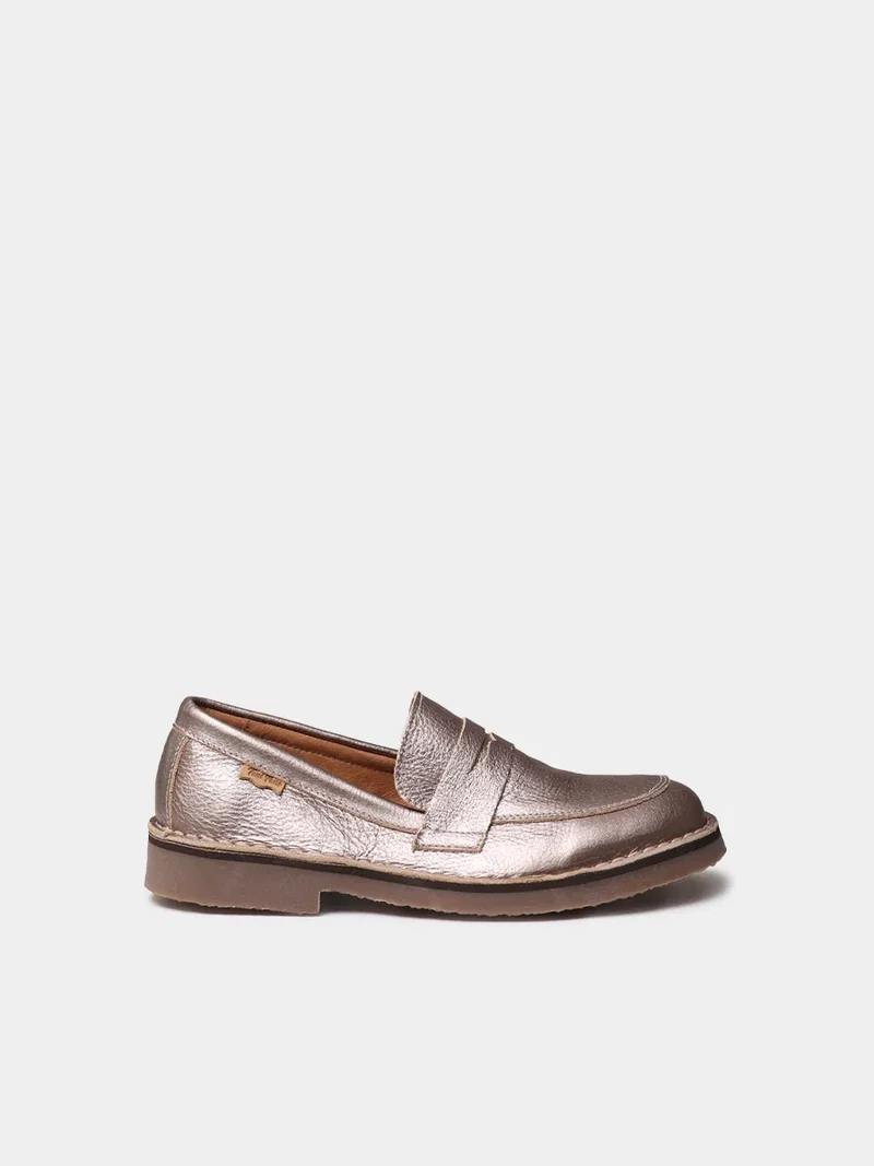 Mocasín de mujer en piel metalizada | IVANA-AT