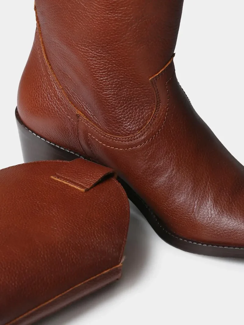 Botines de mujer cowboy en piel con tacón | UBEDA