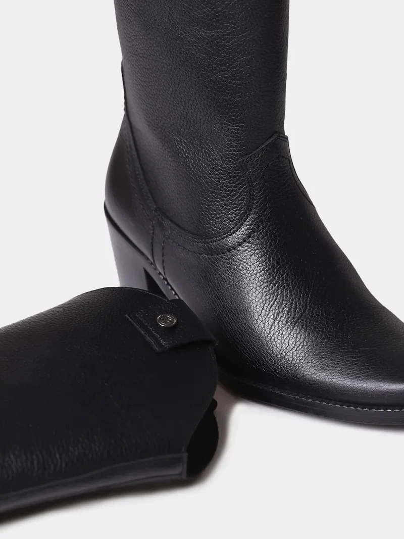 Botines de mujer cowboy en piel con tacón | UBEDA