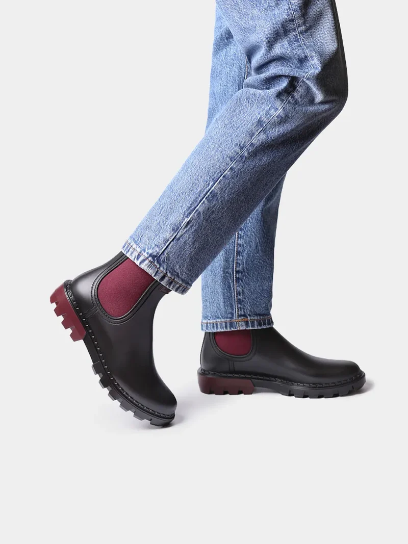 Botines de lluvia para mujer con gomas en contraste | CAEN
