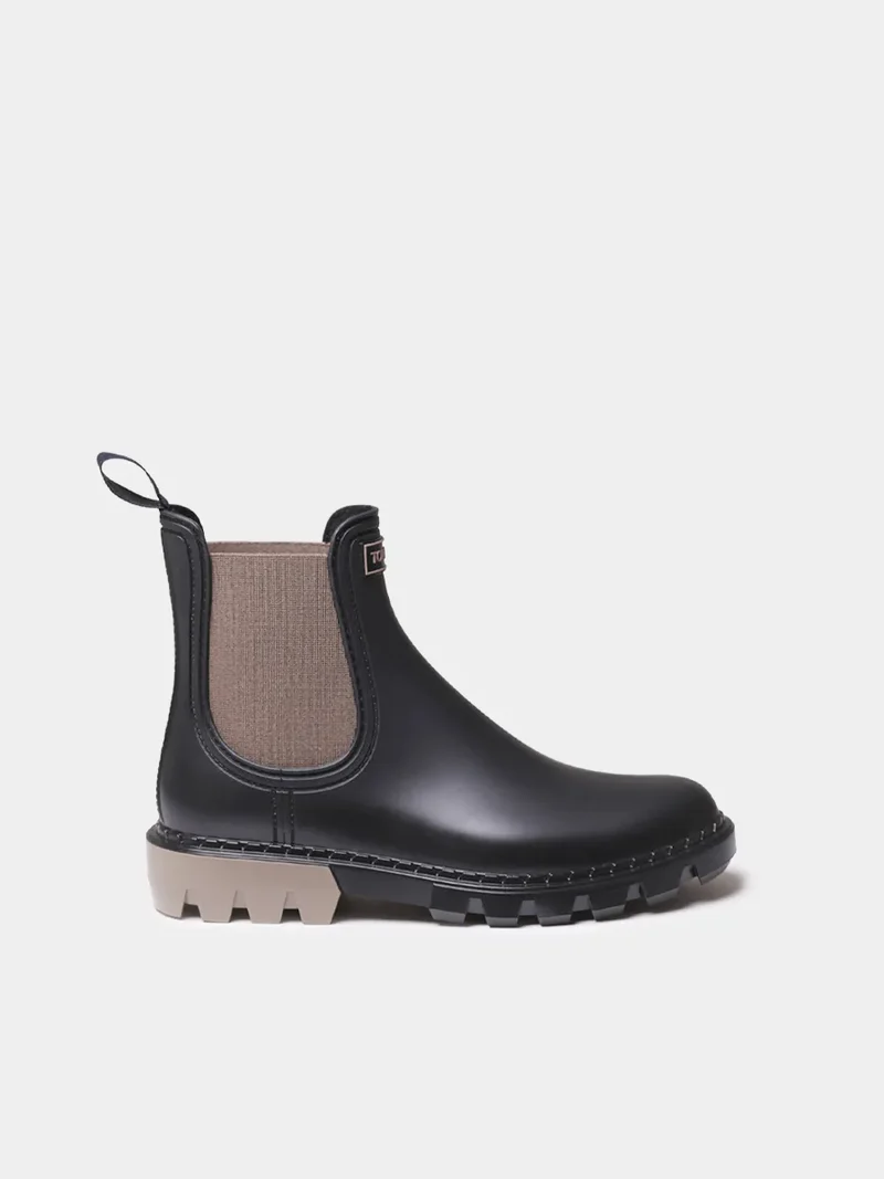 Botines de lluvia para mujer con gomas en contraste | CAEN