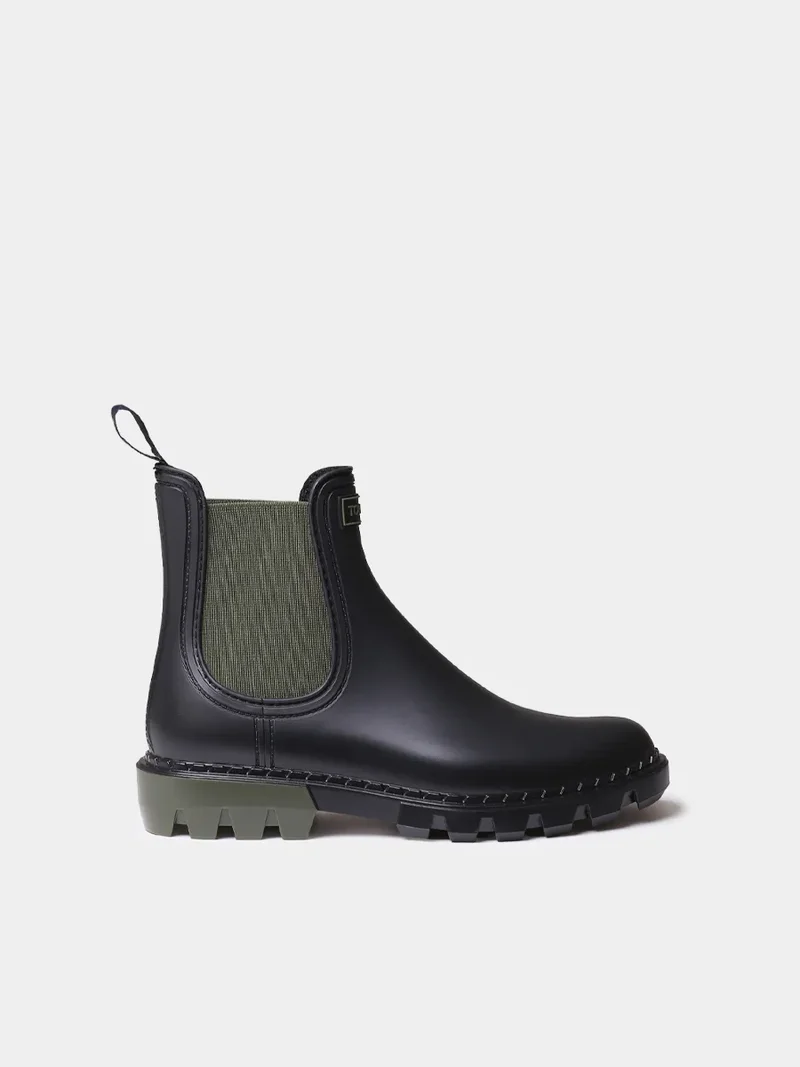 Botines de lluvia para mujer con gomas en contraste | CAEN