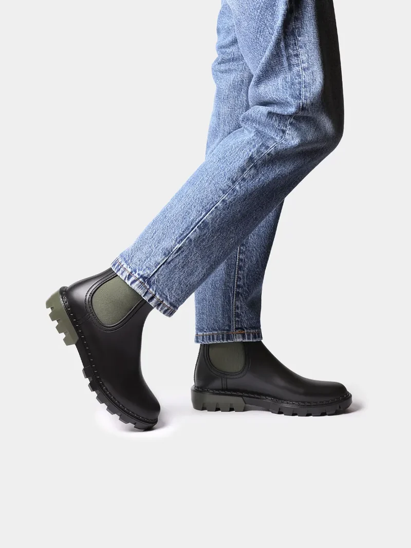 Botines de lluvia para mujer con gomas en contraste | CAEN