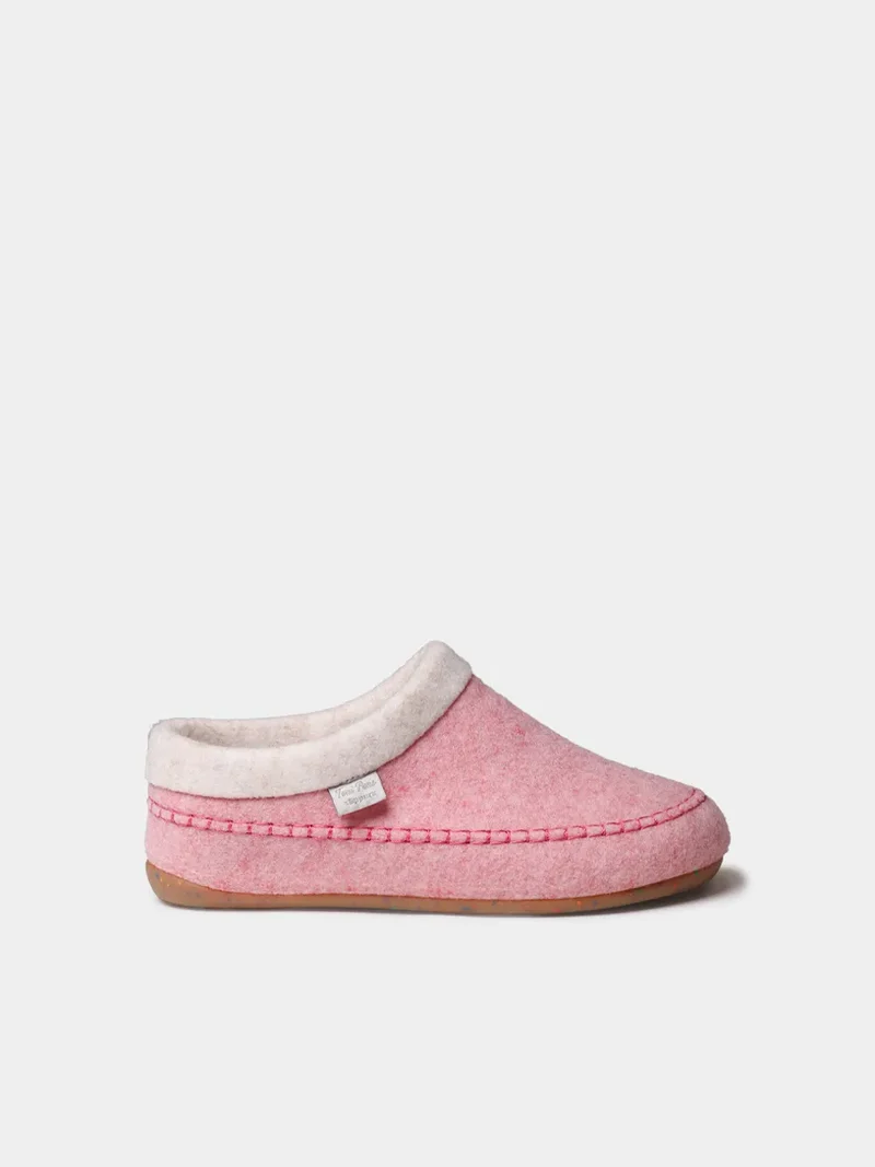 Slippers destalonadas en fieltro con cuña para mujer | ALBONS