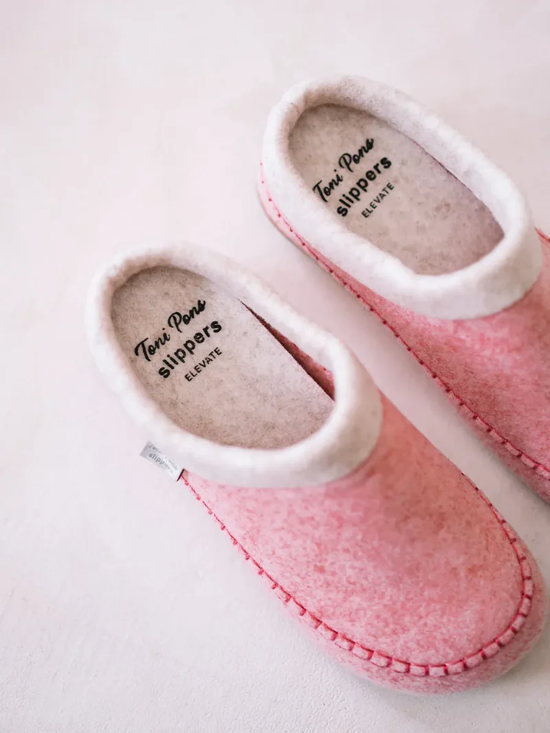 Slippers destalonadas en fieltro con cuña para mujer | ALBONS