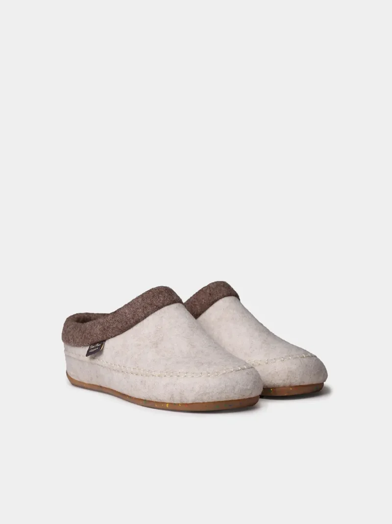 Slippers destalonadas en fieltro con cuña para mujer | ALBONS