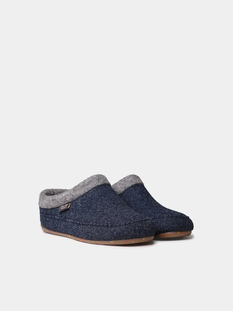 Slippers destalonadas en fieltro con cuña para mujer | ALBONS