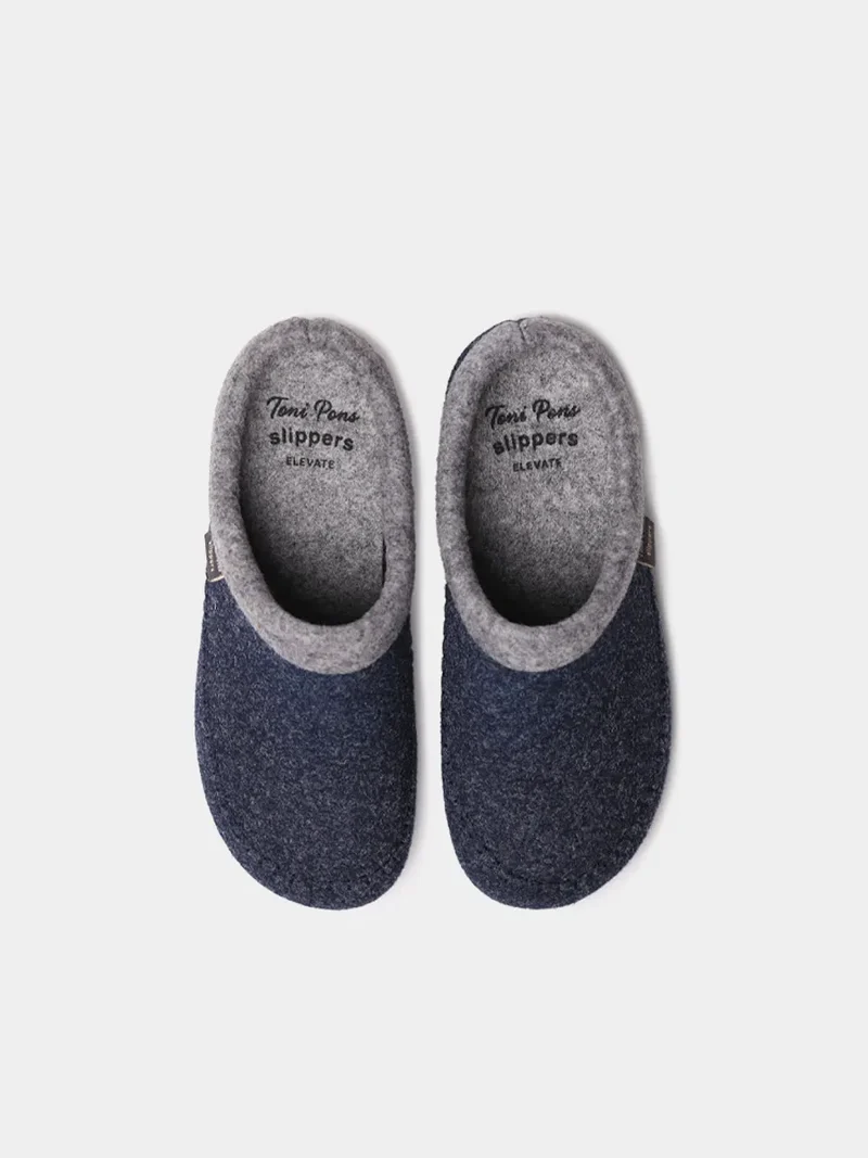 Slippers destalonadas en fieltro con cuña para mujer | ALBONS