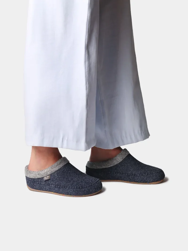 Slippers destalonadas en fieltro con cuña para mujer | ALBONS