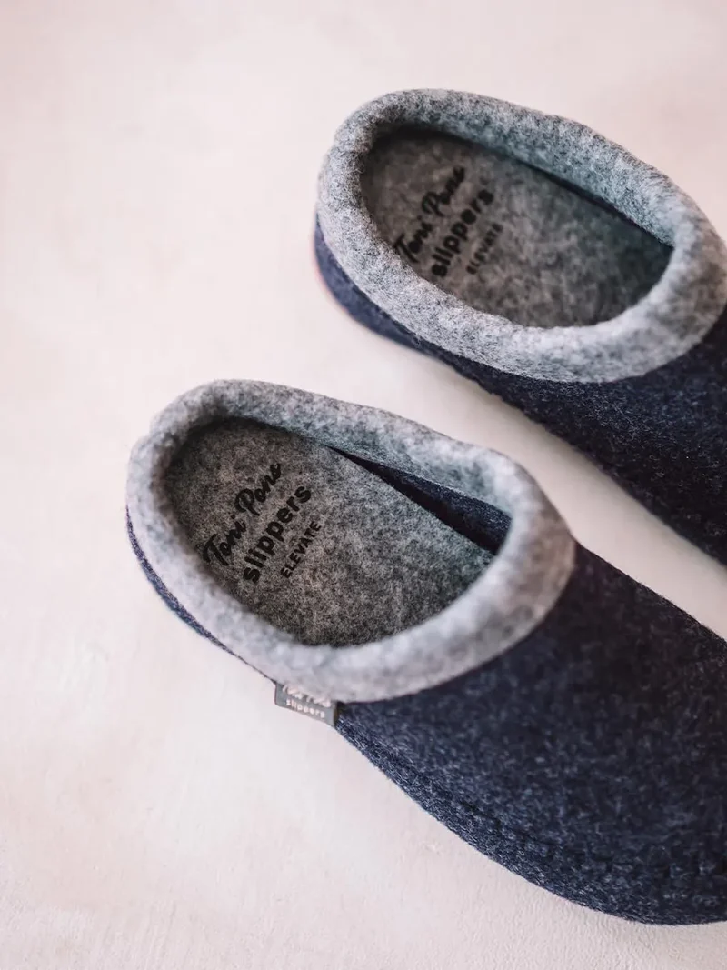 Slippers destalonadas en fieltro con cuña para mujer | ALBONS