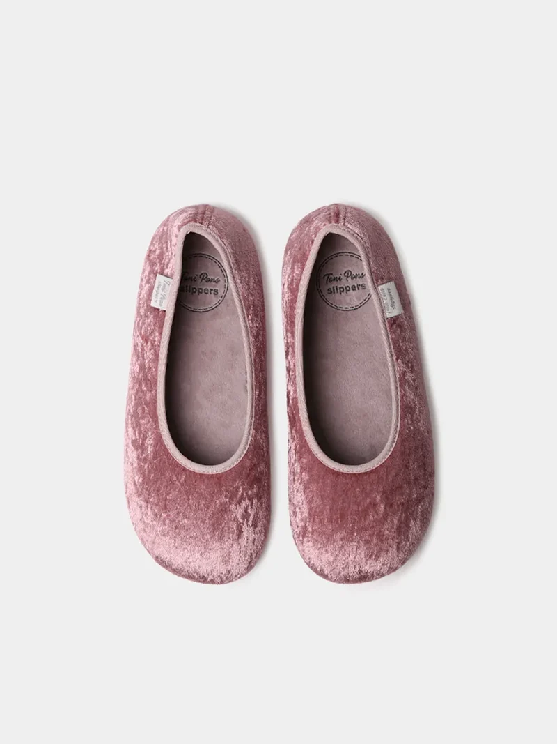 Zapatillas tipo bailarina de terciopelo para mujer | ALTEA