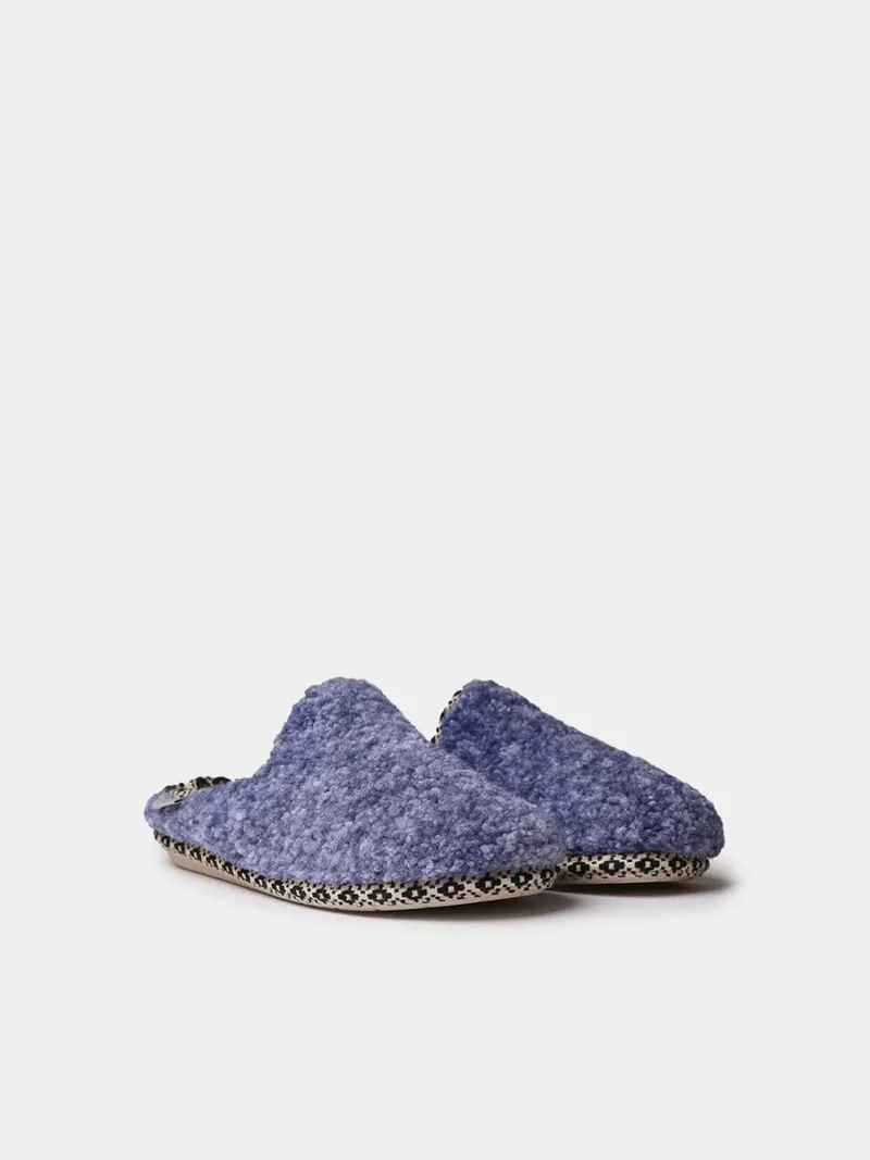 Zapatilla de casa tipo zueco para mujer en borrego | DARLA-SB