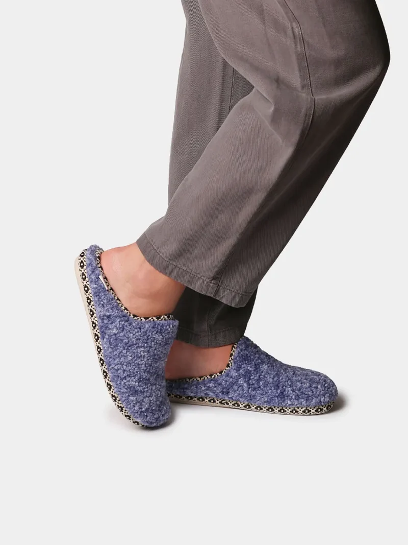 Zapatilla de casa tipo zueco para mujer en borrego | DARLA-SB
