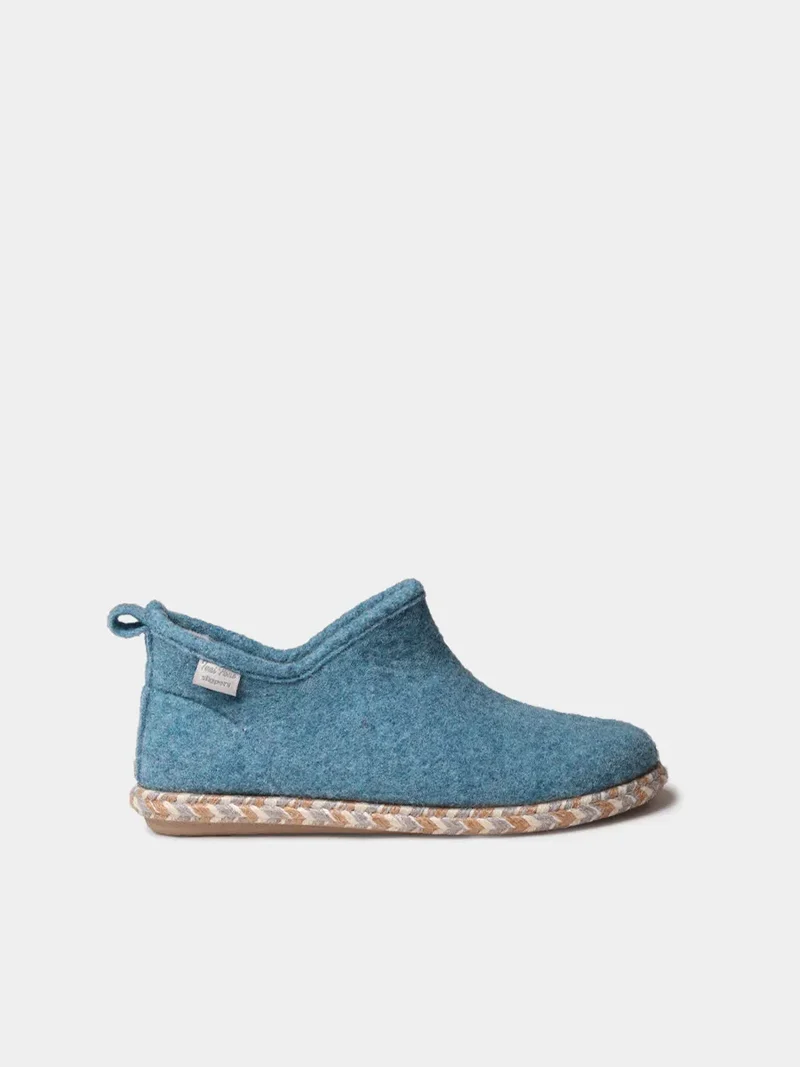 Slipper abotinada para mujer en fieltro | DUNA-FP