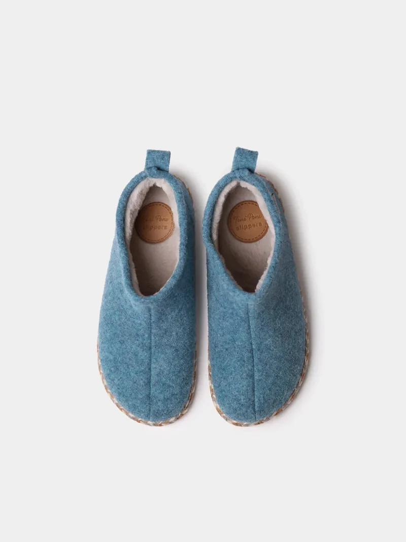 Slipper abotinada para mujer en fieltro | DUNA-FP