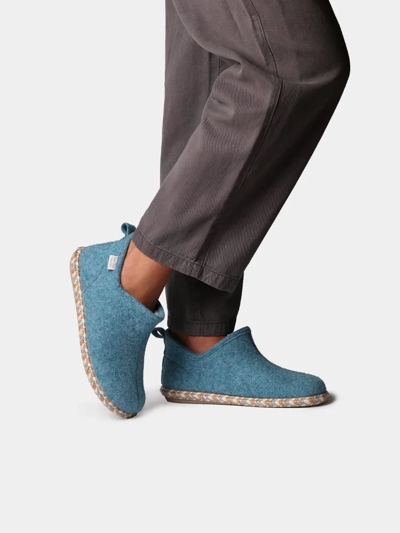 Slipper abotinada para mujer en fieltro | DUNA-FP