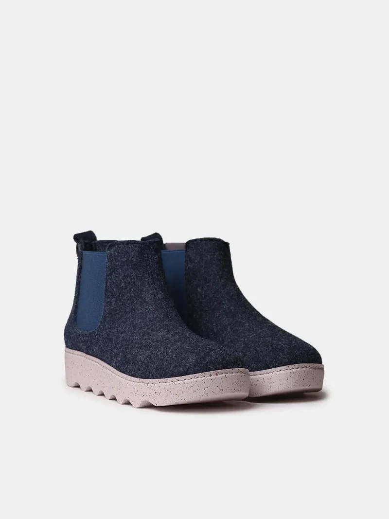 Zapatilla abotinada de fieltro reciclado para mujer | JARA-FR