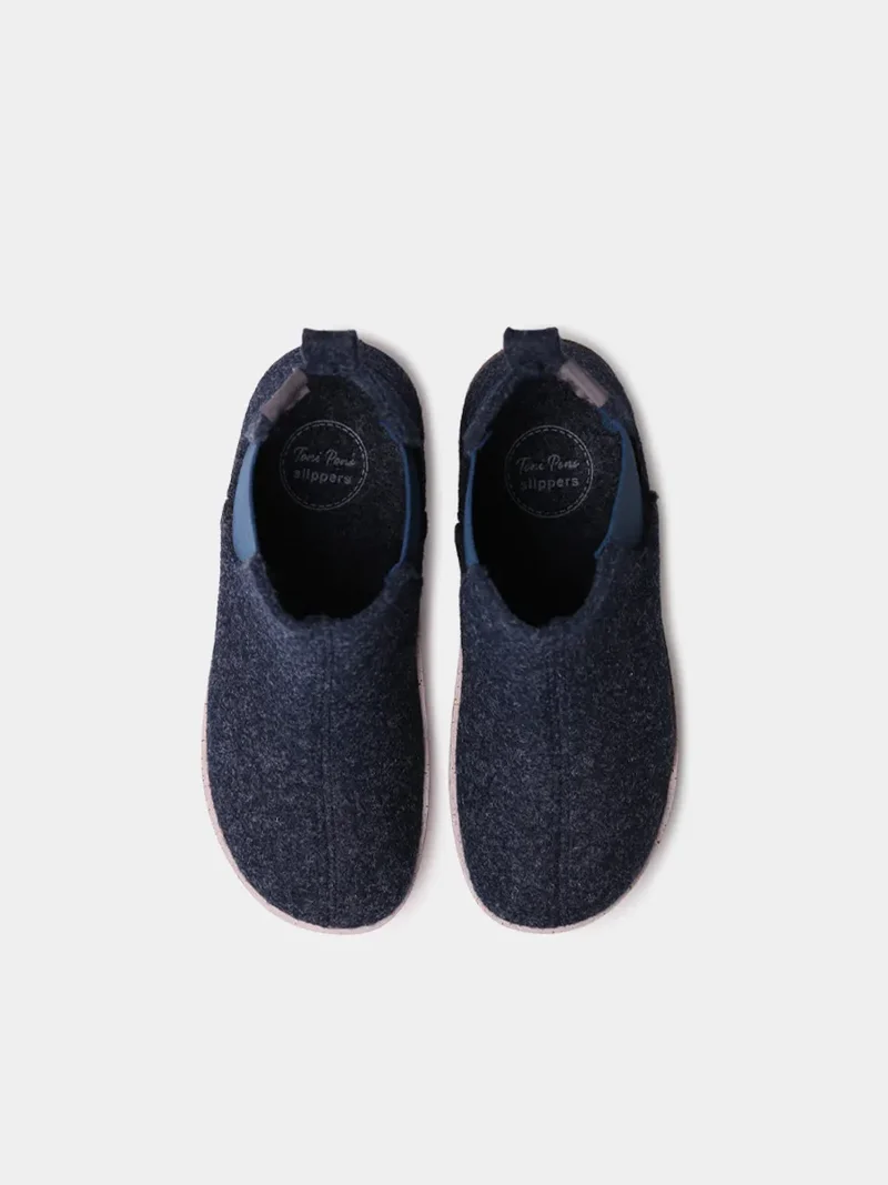 Zapatilla abotinada de fieltro reciclado para mujer | JARA-FR