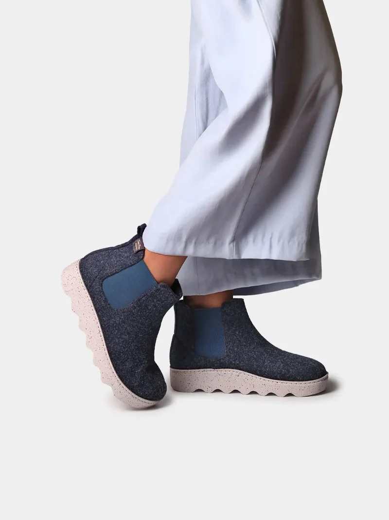 Zapatilla abotinada de fieltro reciclado para mujer | JARA-FR