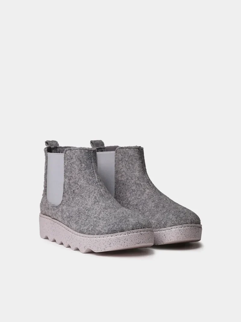 Zapatilla abotinada de fieltro reciclado para mujer | JARA-FR