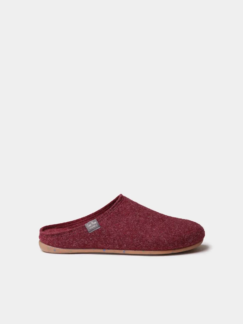 Zapatilla tipo zueco para mujer en fieltro reciclado | MONA-FR