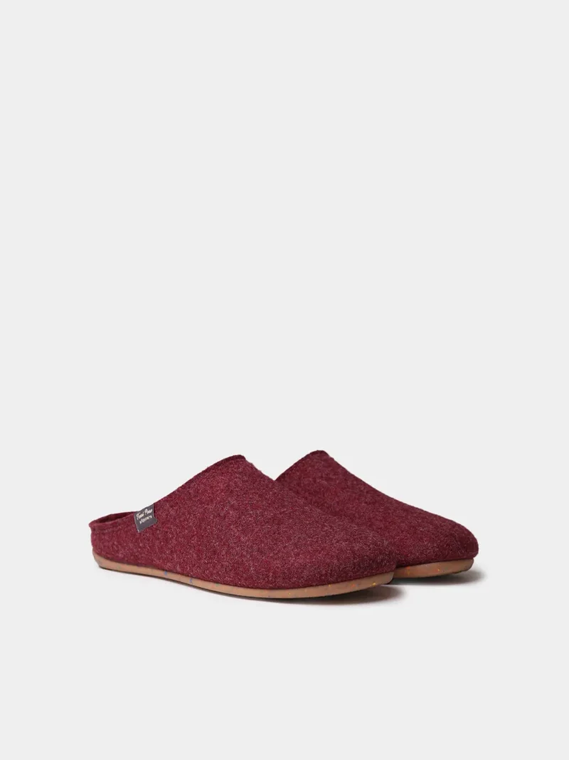 Zapatilla tipo zueco para mujer en fieltro reciclado | MONA-FR