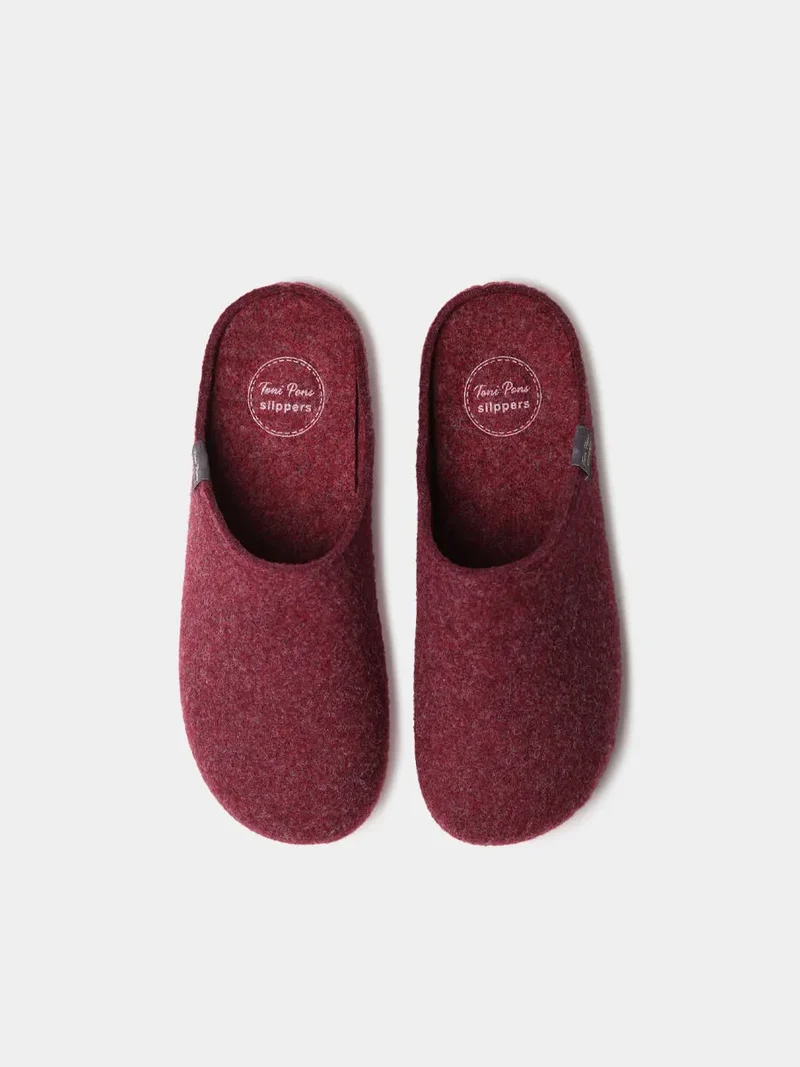 Zapatilla tipo zueco para mujer en fieltro reciclado | MONA-FR