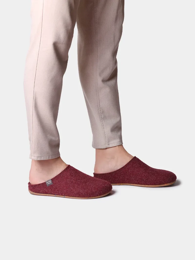 Zapatilla tipo zueco para mujer en fieltro reciclado | MONA-FR