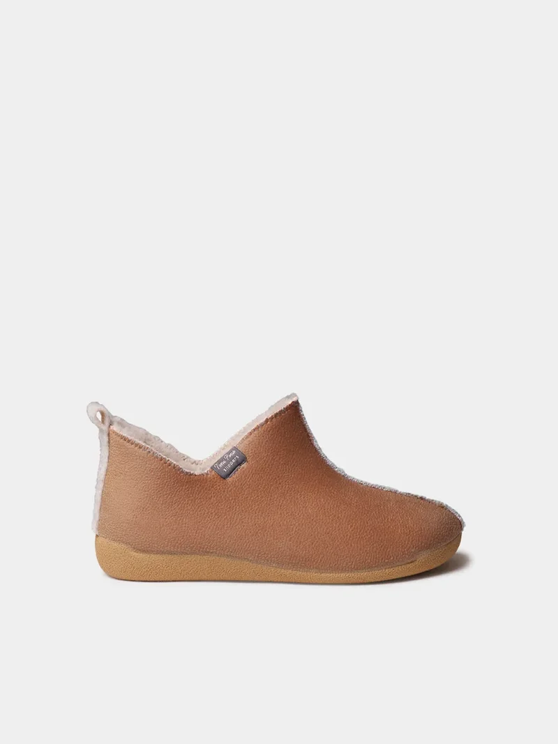 Zapatilla de casa abotinada para mujer en tejido | MOSCU-BD