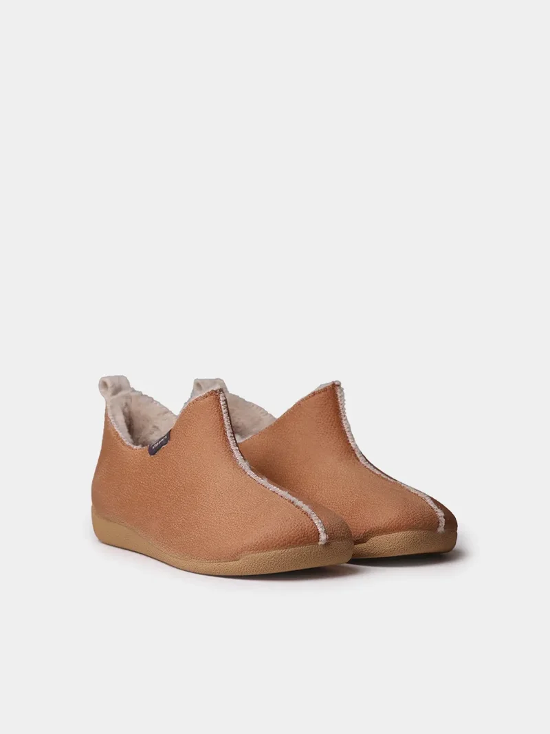 Zapatilla de casa abotinada para mujer en tejido | MOSCU-BD