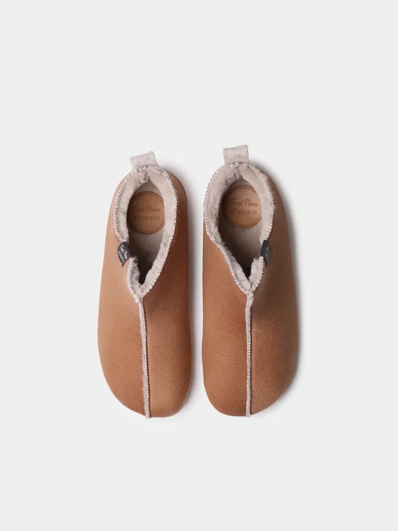 Zapatilla de casa abotinada para mujer en tejido | MOSCU-BD