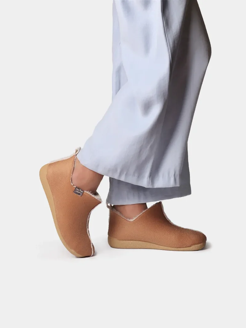 Zapatilla de casa abotinada para mujer en tejido | MOSCU-BD