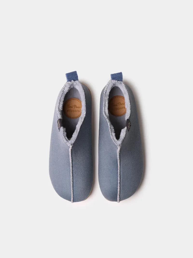 Zapatilla de casa abotinada para mujer en tejido | MOSCU-BD