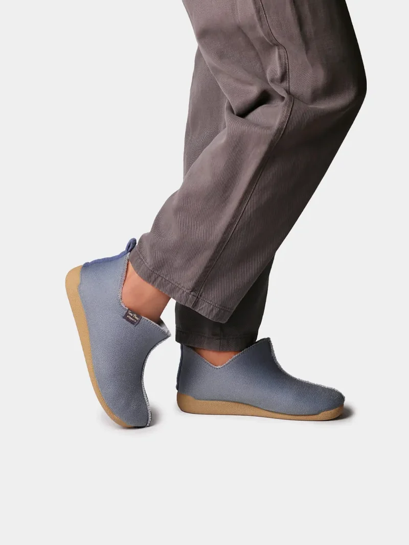 Zapatilla de casa abotinada para mujer en tejido | MOSCU-BD