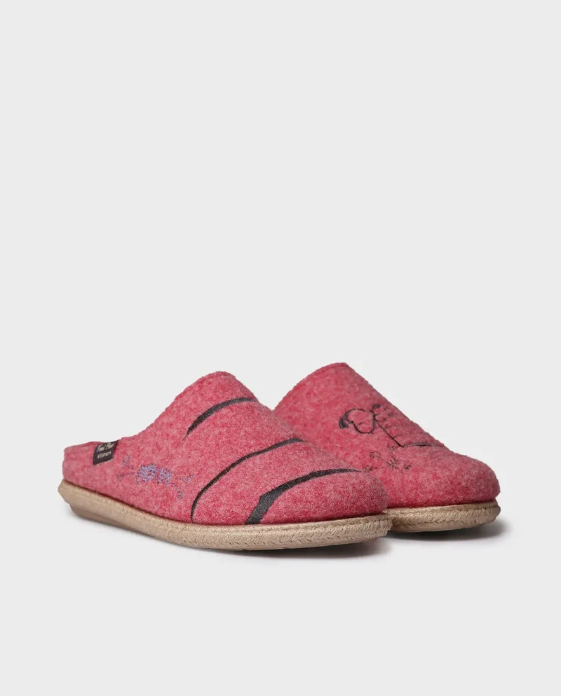 Slippers tipo zueco de Snoopy para mujer en fieltro | SNOOPY
