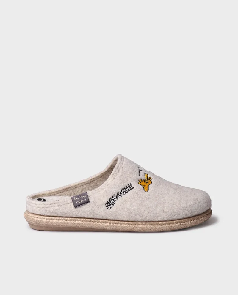 Slippers tipo zueco de Snoopy para mujer en fieltro | SNOOPY