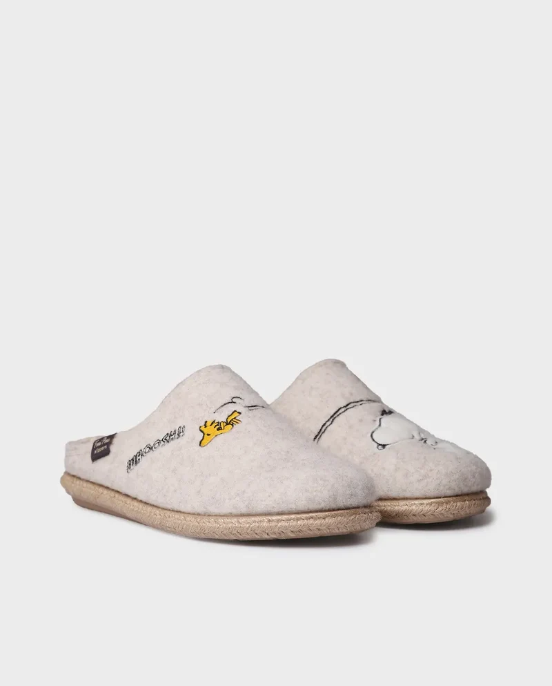 Slippers tipo zueco de Snoopy para mujer en fieltro | SNOOPY